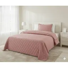 GENERICO - CUBRECAMA DE VERANO POMPOM 1.5 PLAZA UNICOLOR MODERNO ELEGANTE DECORATIVO TF