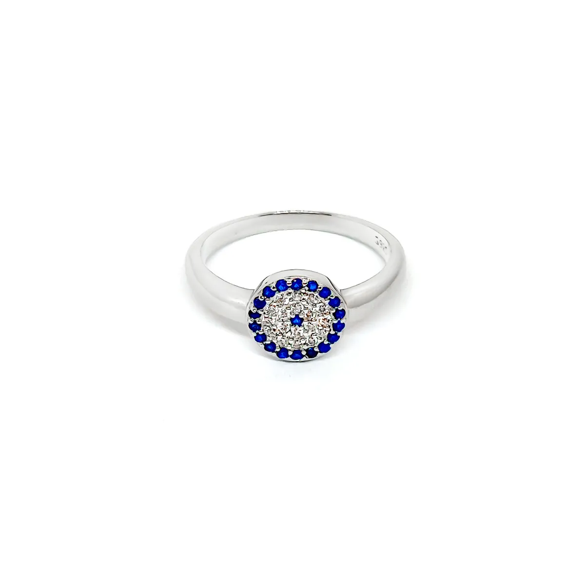 COGGIOLA - Anillo Ojo Turco Circón Plata Fina 925