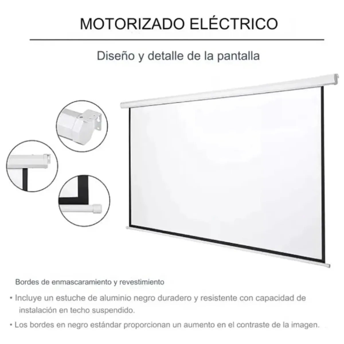 GENERICO - Telon Electrico 2 Ancho X 1,83 Alto 2control Remoto Firme