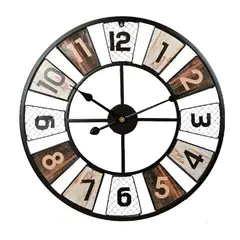 GENERICO - Reloj de Pared Vintage de Metal 60 cm Diseño Americano