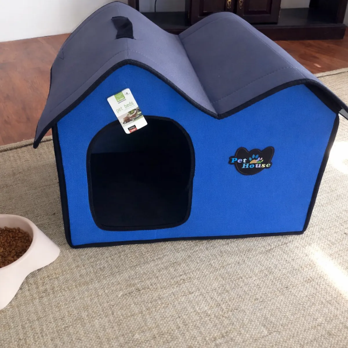 GENERICO - Casa cama plegable de mascotas perro o gato AZUL