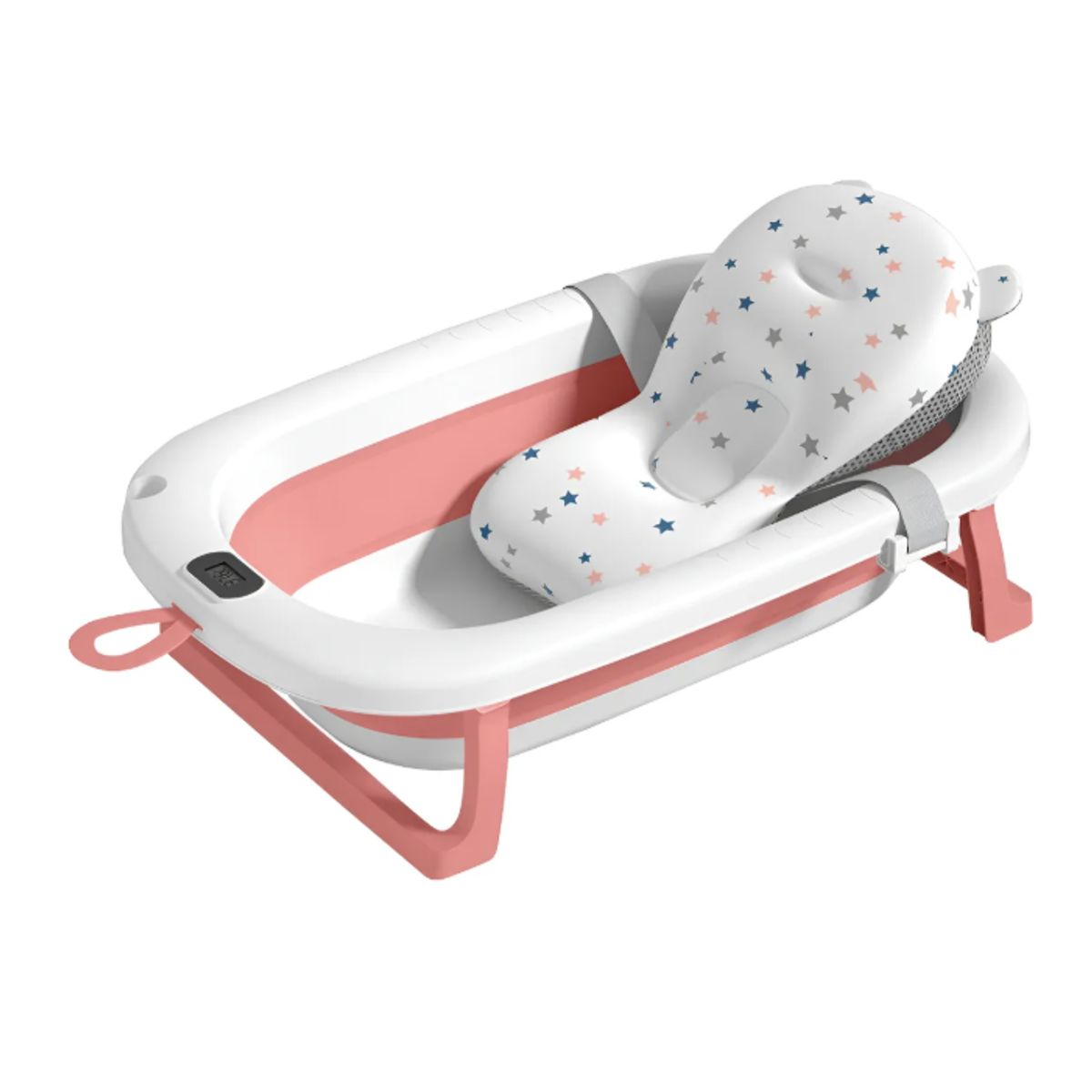 GENERICO - Tina Bebe Bañera Plegable Con Termometro + Cojin Suave Baño