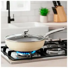 IRM - Sarten Antiadherente 32cm Cacerola Con Tapa Verde Claro