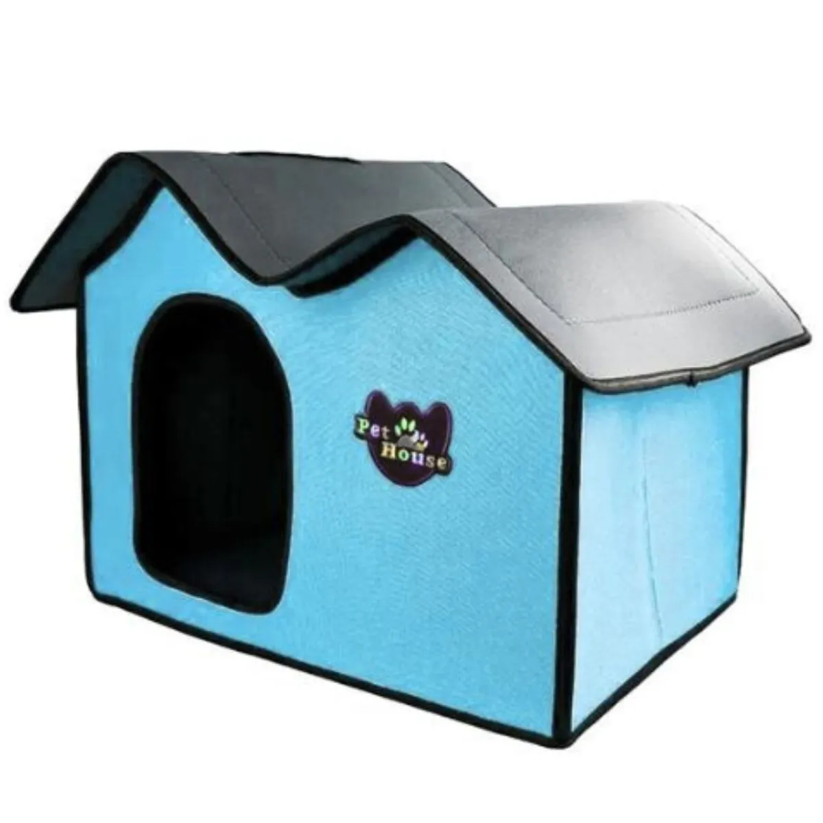 GENERICO - Casa cama plegable de mascotas turquesa