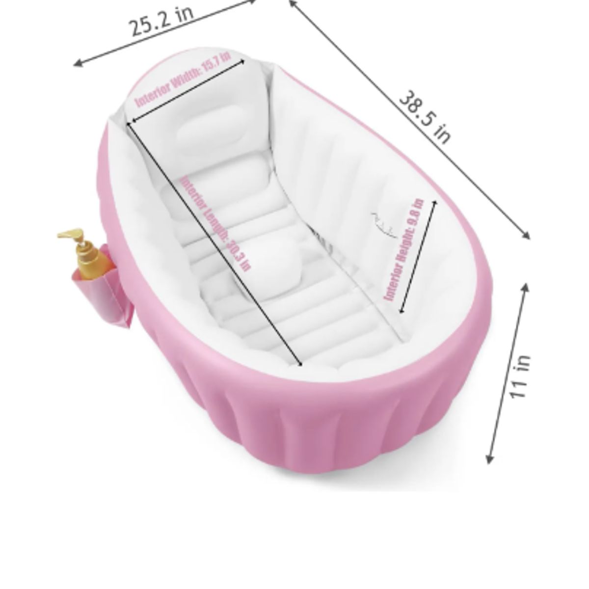 GENERICO - Tina Bañera Inflable Plegable Portátil Para Bebécon Inflador Azul.