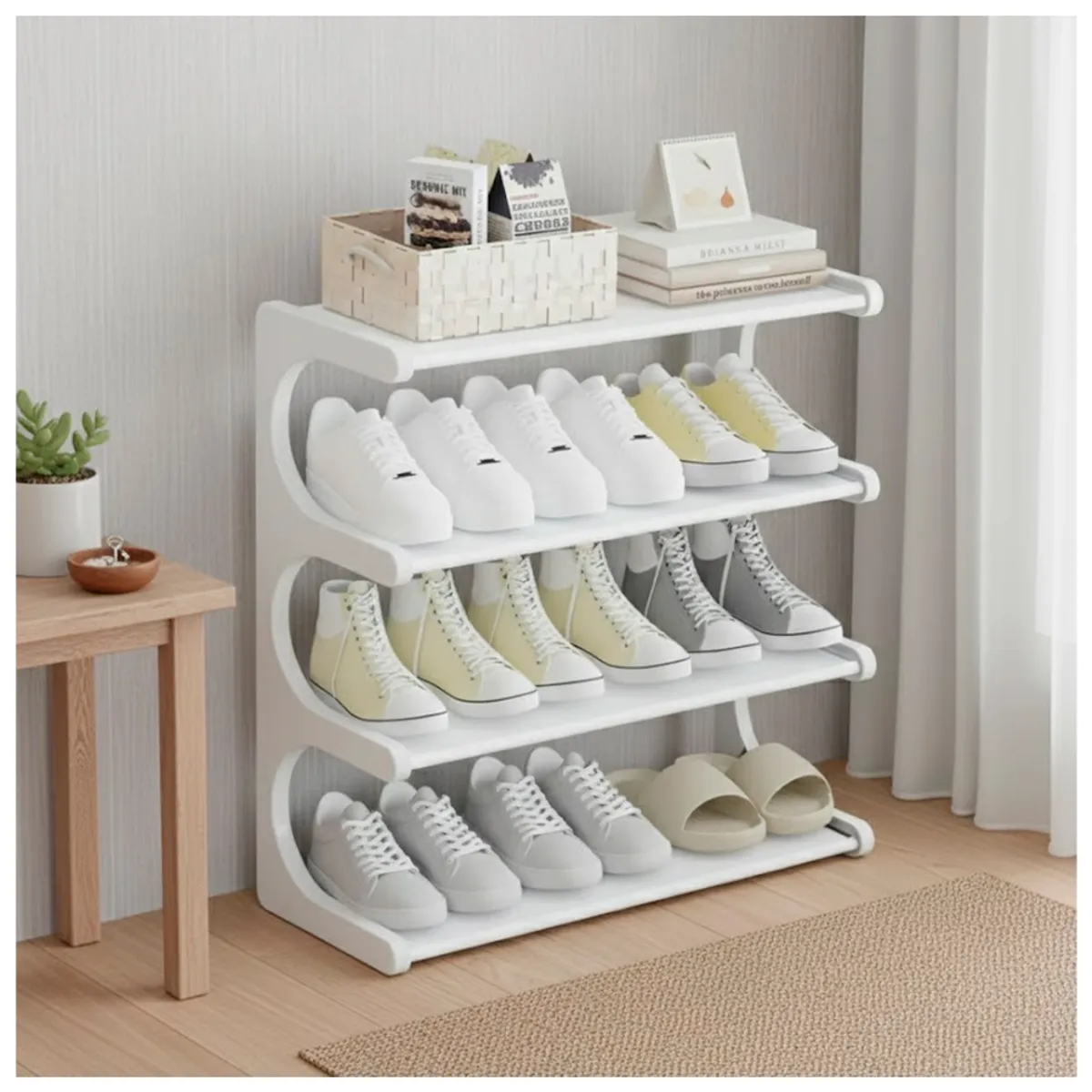 IRM - Zapatero Organizador de zapatos Repisa Rack Color blanco