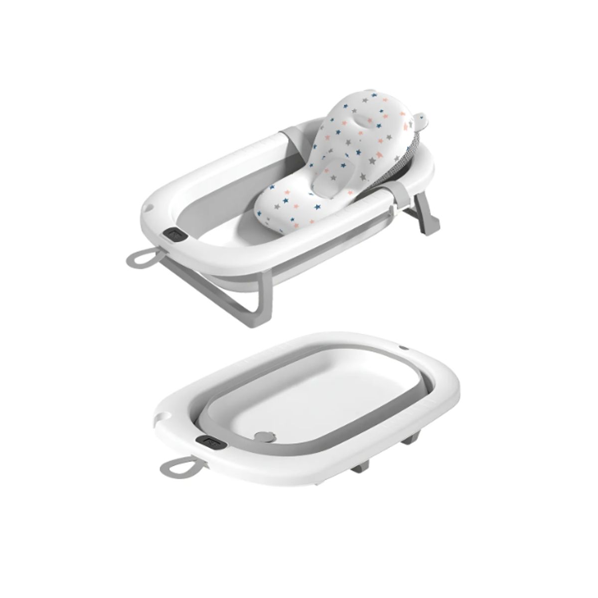 GENERICO - Tina Bebe Bañera Plegable Con Termometro + Cojin Suave Baño