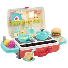 DBLUE - Juguete Maletín Mini Cocina + 28 accesorios 2 en 1 DBG1589