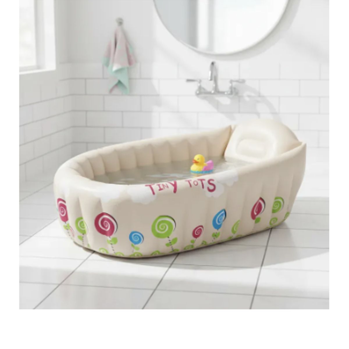 GENERICO - Bañera Inflable Portátil Bebés Ideal Para Viaje Beige