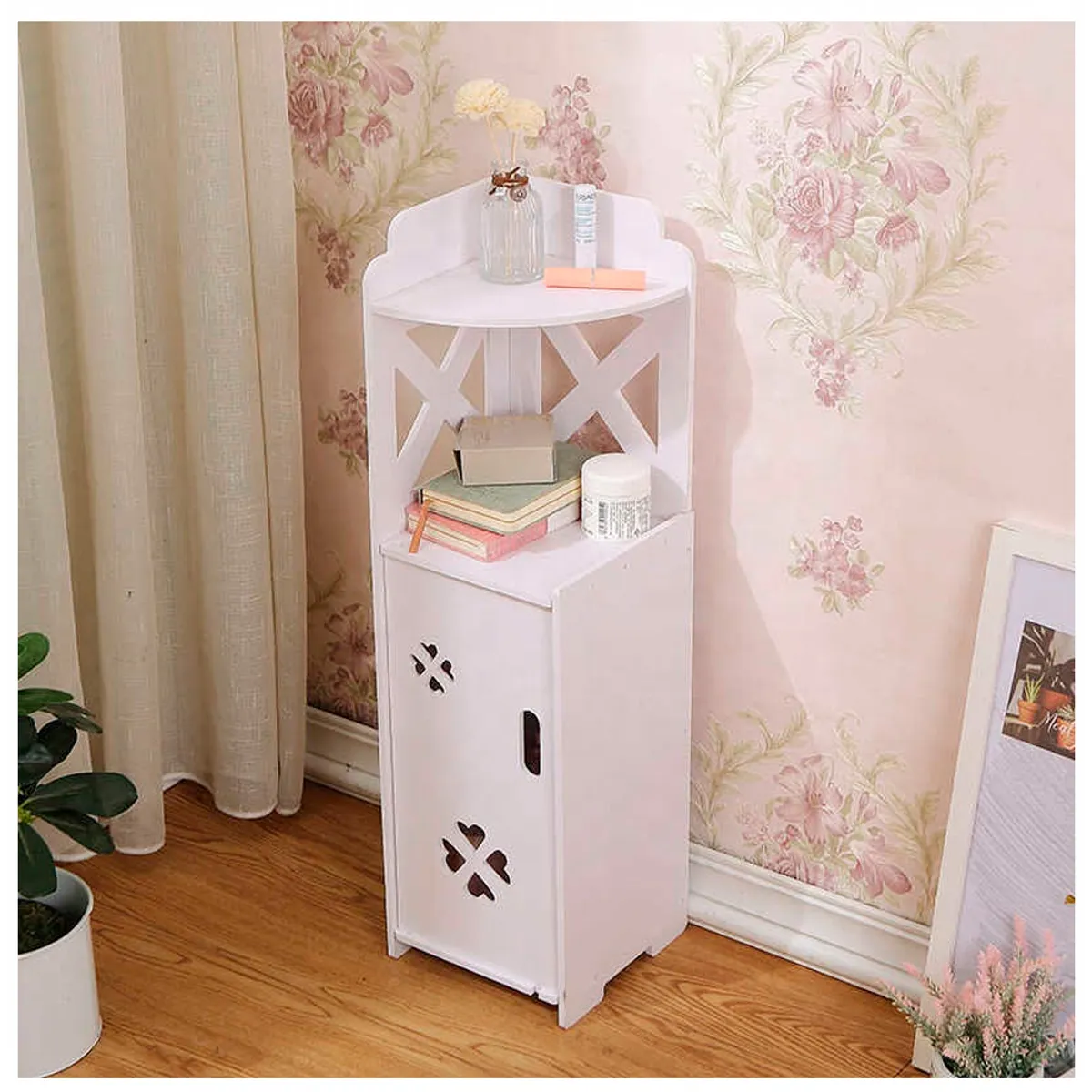 IRM - Organizador Con Gabinete De Baño Estante Con Puerta Blanco Pequeño