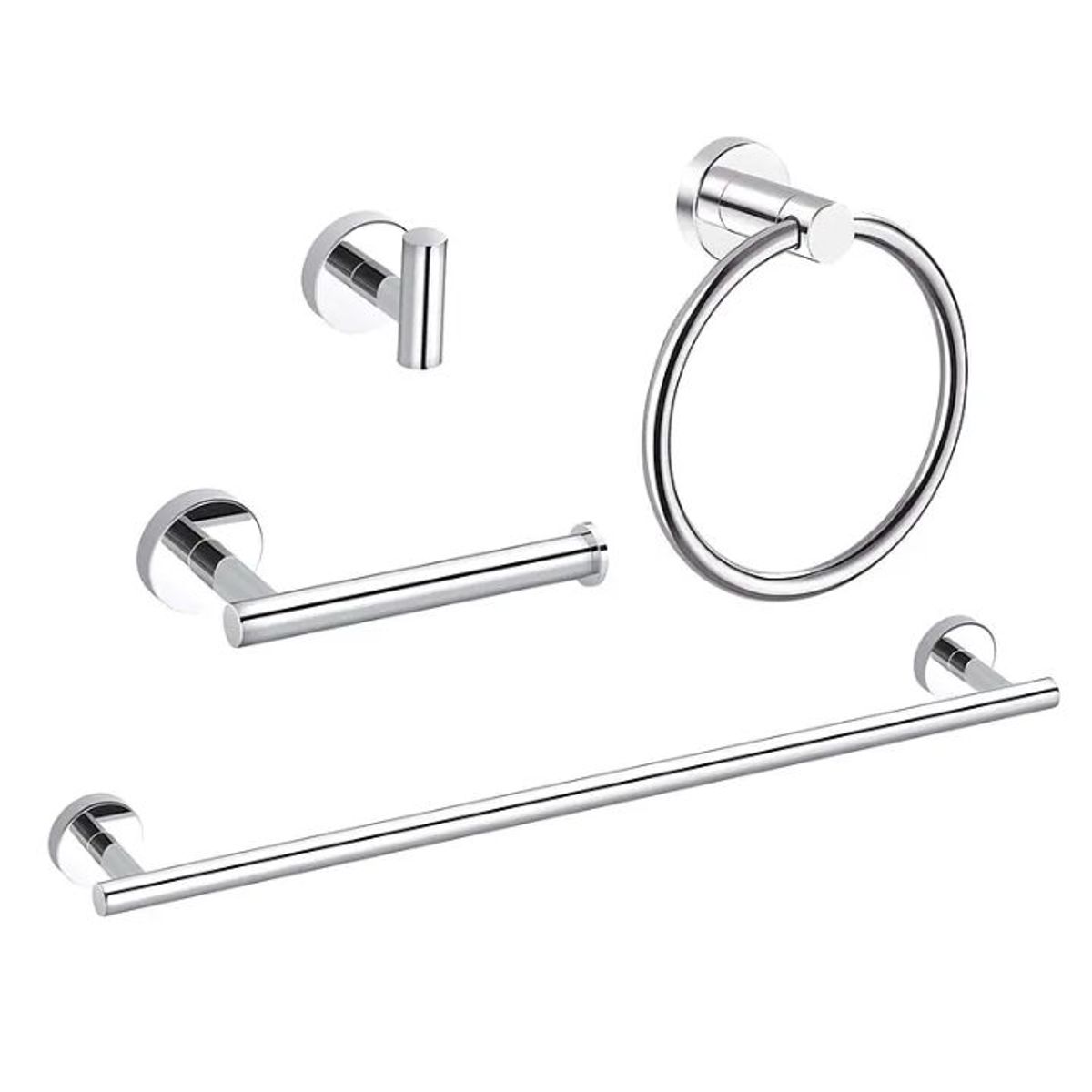 GENERICO - Set De 4 Accesorios Baño Acero Inoxidable