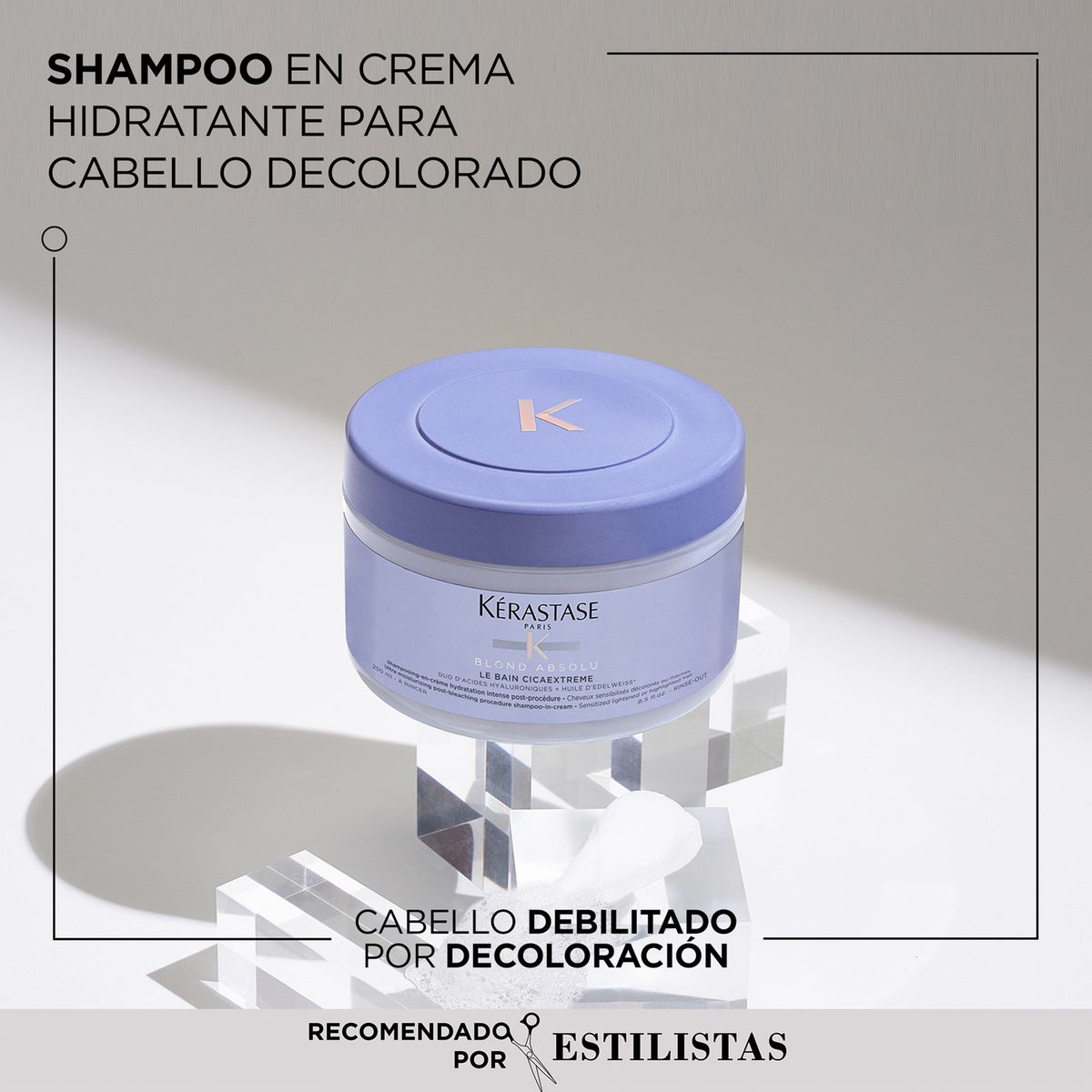KERASTASE - Shampoo Fortalecedor Cabello Rubio O Decolorado Le Bain Cicaextreme Blond Absolu 250ml Kerastase