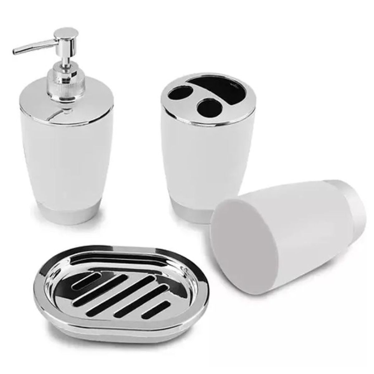GENERICO - Set Accesorios De Baño 4pzs Portacepillos Jabonera