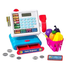 DBLUE - Juguete Caja Registradora Luz Sonido Y Accesorios DBG1610