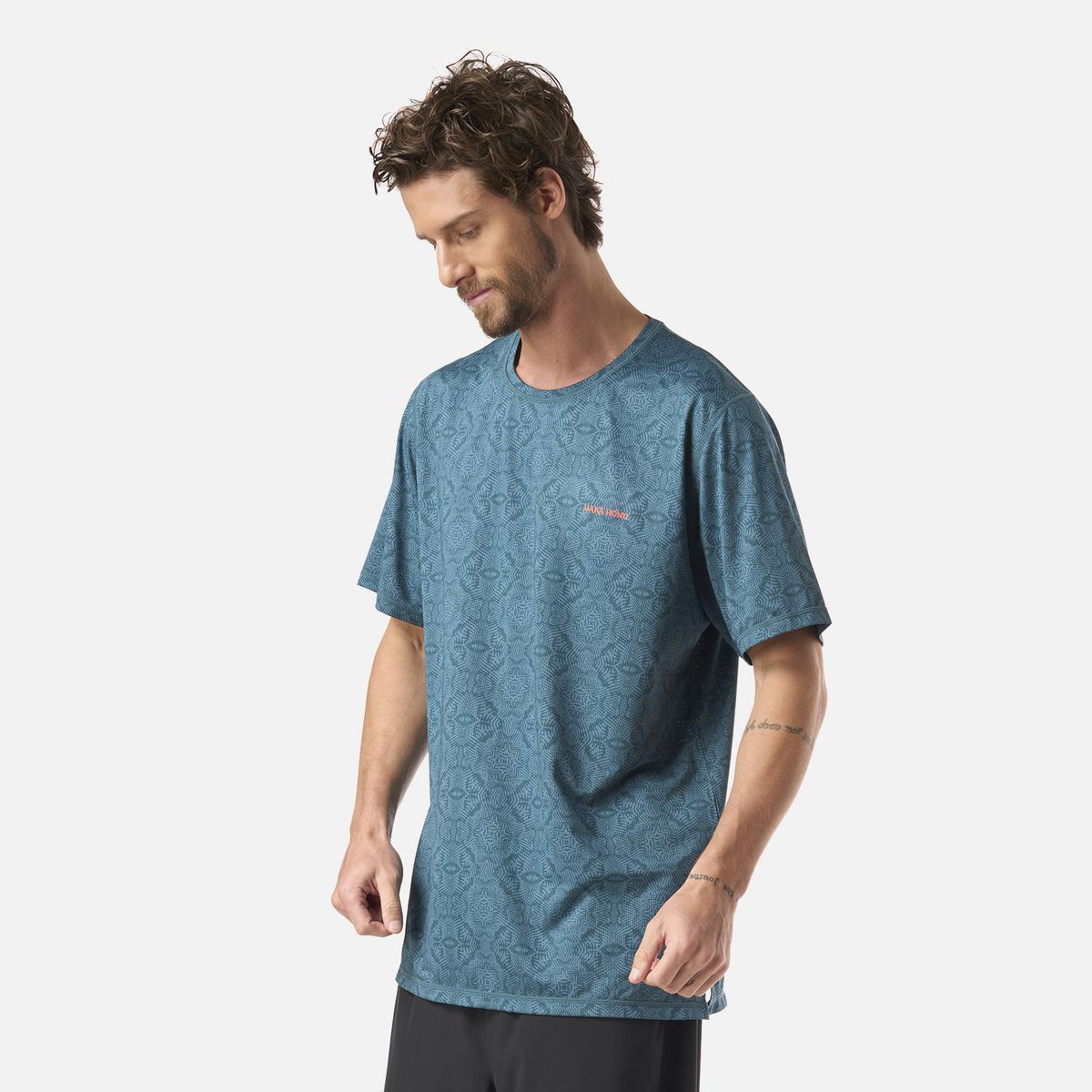 HAKA HONU - Polera Hombre Sudala Print Petroleo Haka Honu