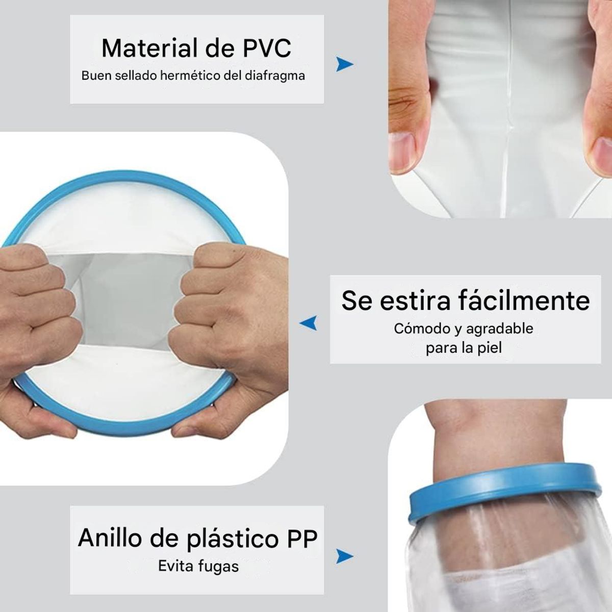 GENERICO - Protector Bolsa impermeable Yeso Vendaje Heridas Reutilizable Funda Impermeable Yeso Pierna