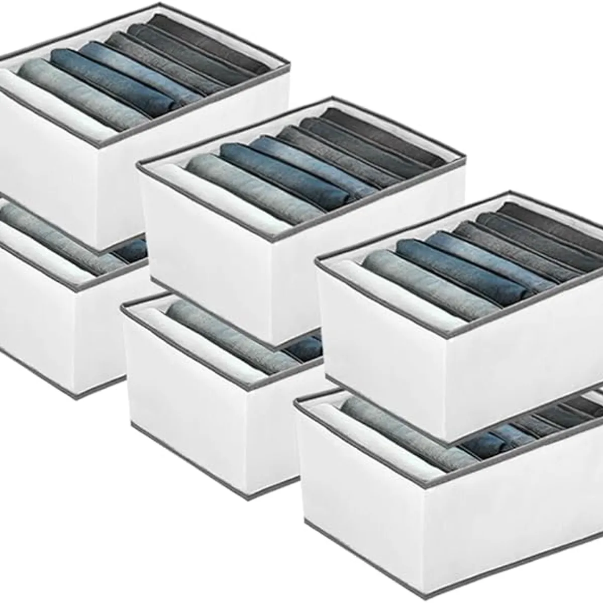 GENERICO - 6 X Cajas Almacenamiento Plegable Organizadoras Con Asas Para Ropa Pantalón Polera 40x25x20cm
