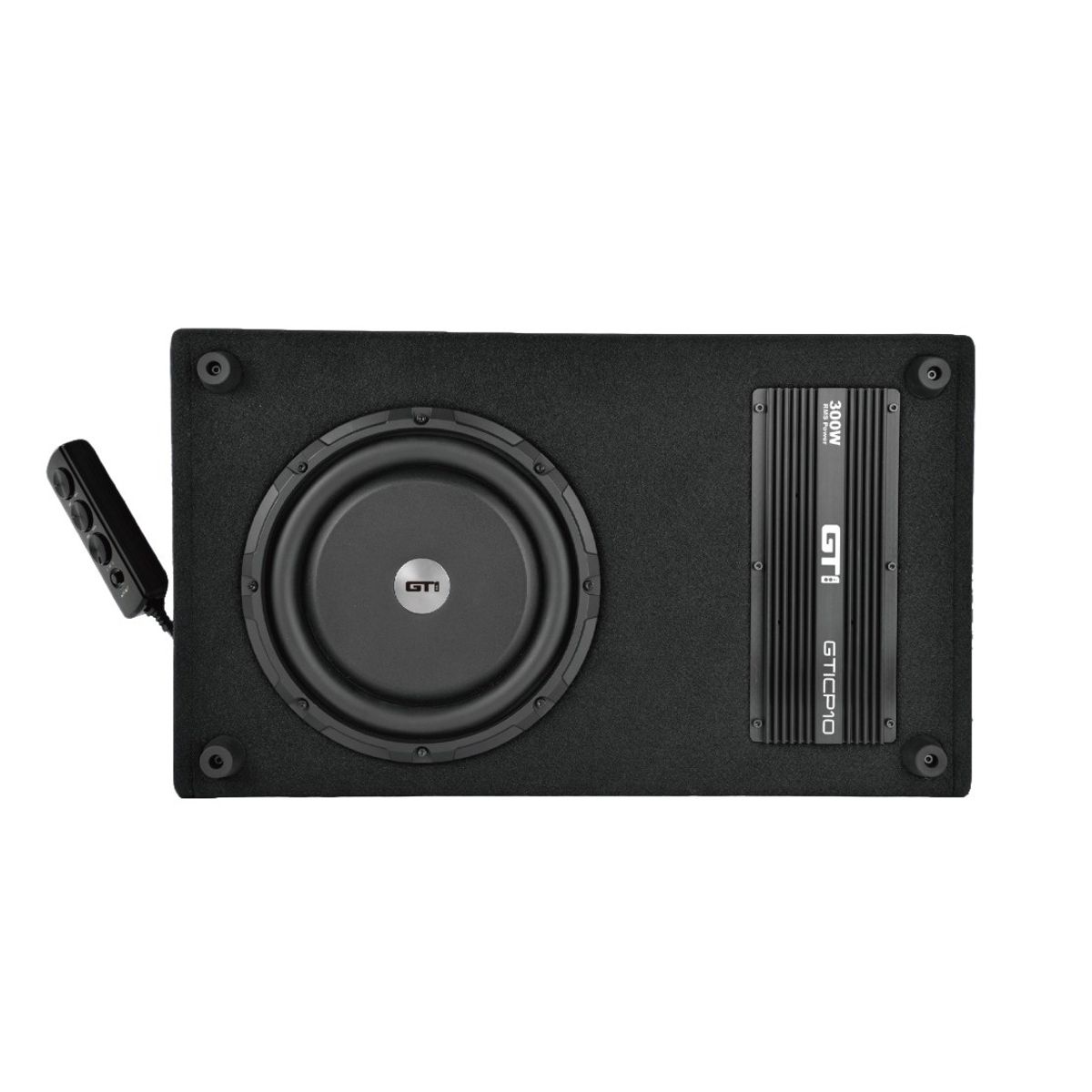 GTI - Subwoofer Auto GTI  Amplificado Plano 10 Pulgadas