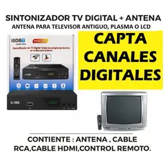 GENERICO - Sintonizador de Canales nacionales Digitales para TV Antigua LCD Plasma