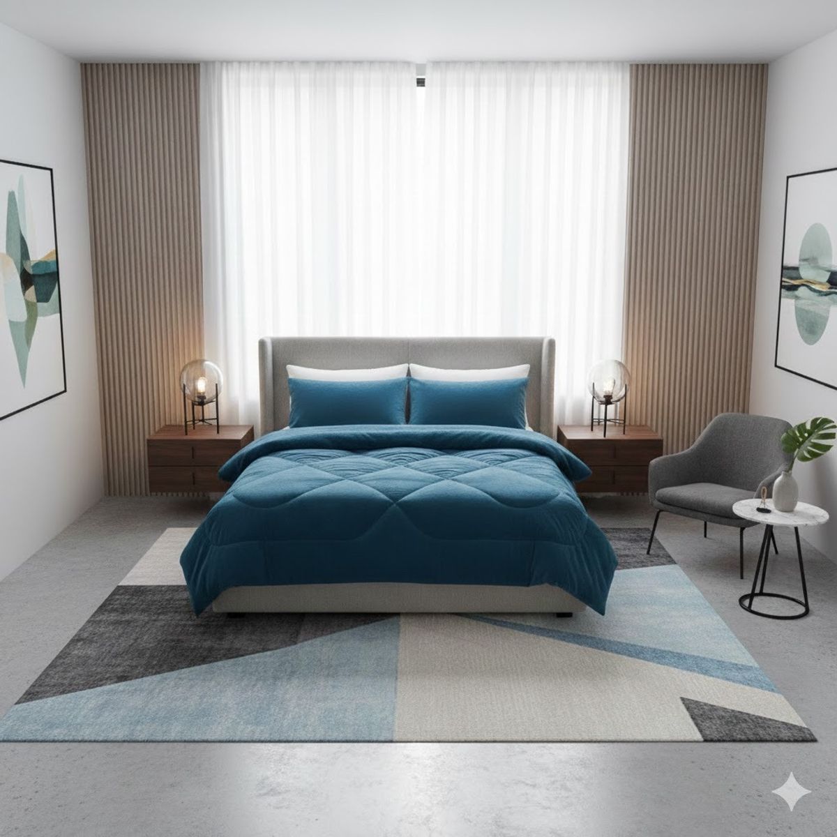 GENERICO - PLUMON COBERTOR PLUSH CON CHIPORRO 2 PLAZA AZUL PETROLEOTF