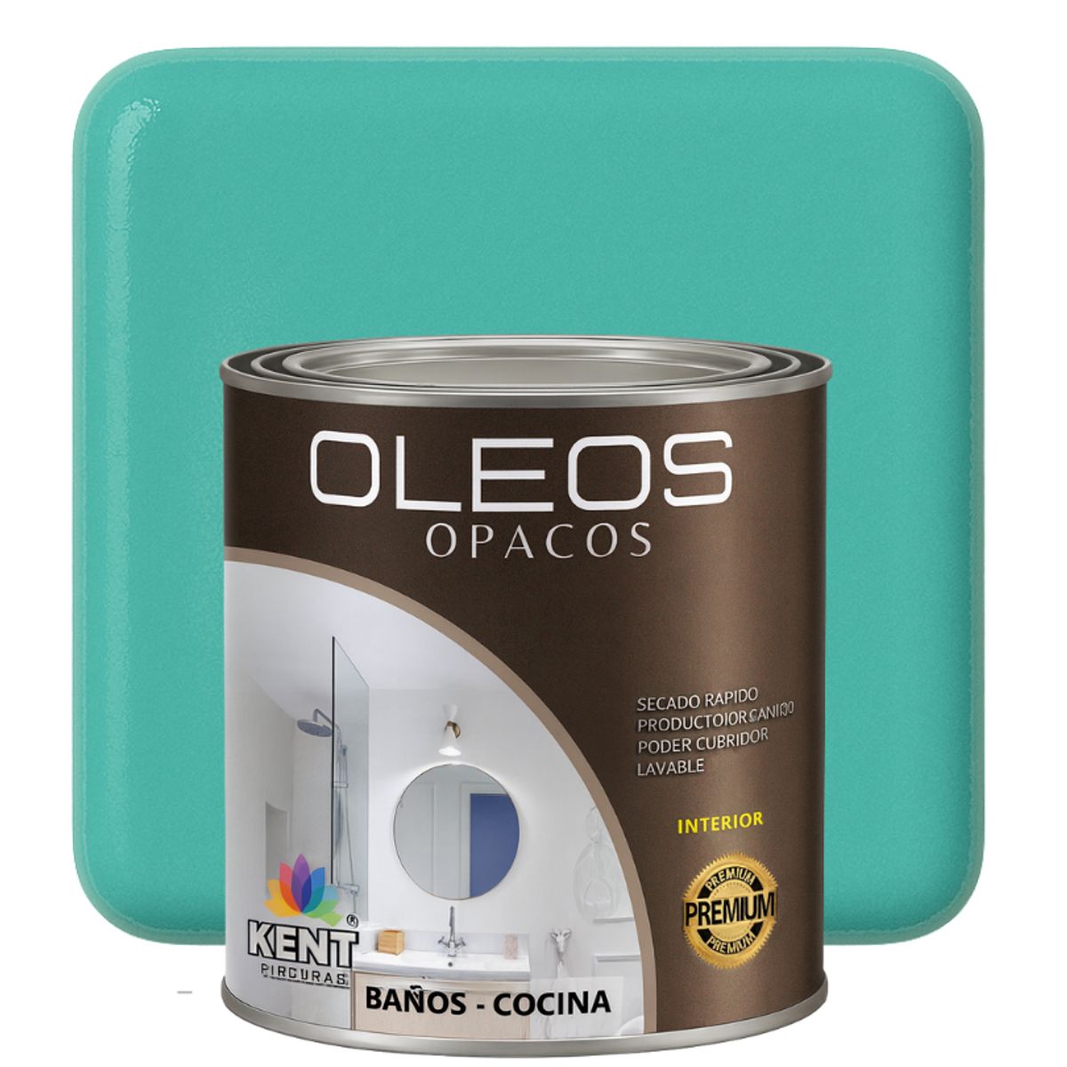 KENT - OLEO OPACO MULTISUPERFICIES - PREMIUM - CUARTO GALON VERDE TROPICAL