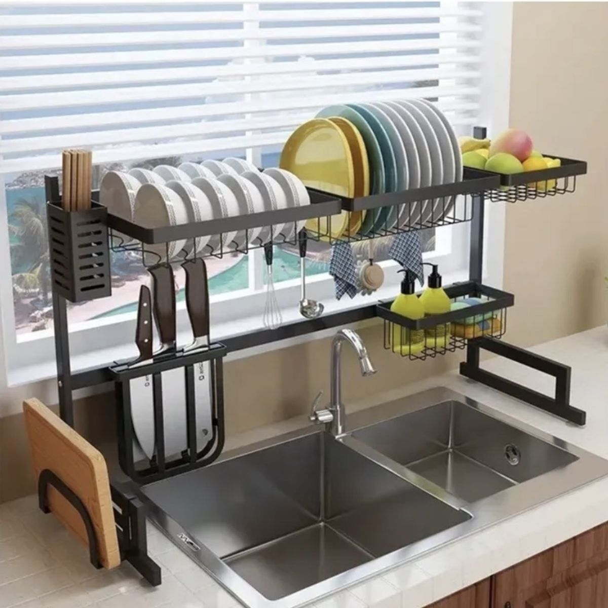 MOMO - Seca Plato Acero Inoxidable  Escurridor Vajilla 85cm  Amplio y grande