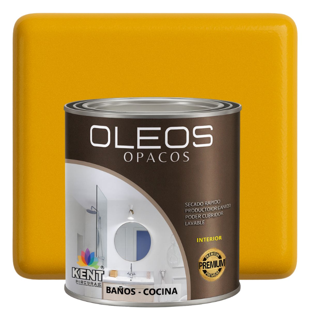 KENT - OLEO OPACO MULTISUPERFICIES - PREMIUM - OCTAVO GALON AMARILLO ÓXIDO