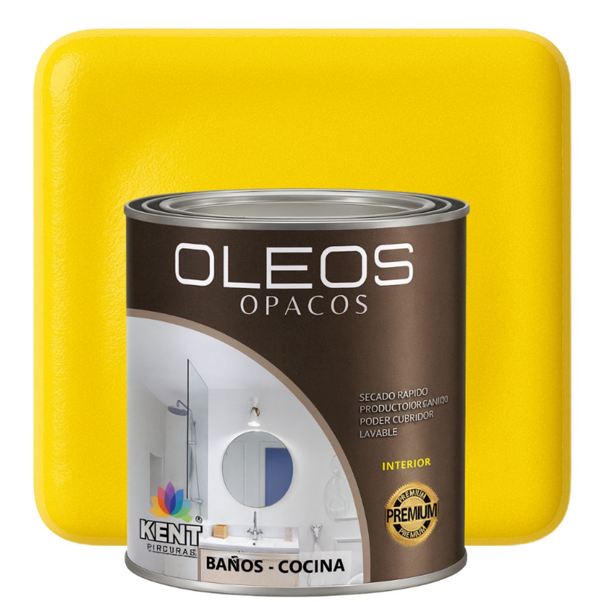 KENT - OLEO OPACO MULTISUPERFICIES - PREMIUM - OCTAVO GALON AMARILLO SOL