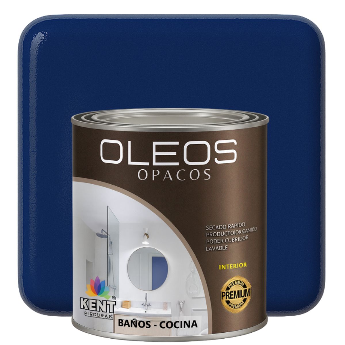 KENT - OLEO OPACO MULTISUPERFICIES - PREMIUM - OCTAVO GALON AZUL COBALTO