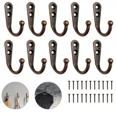 EINICIO - 10 Piezas Perchero Para Pared Ganchos Vintage Para Hogar Baño-Cobre rojo