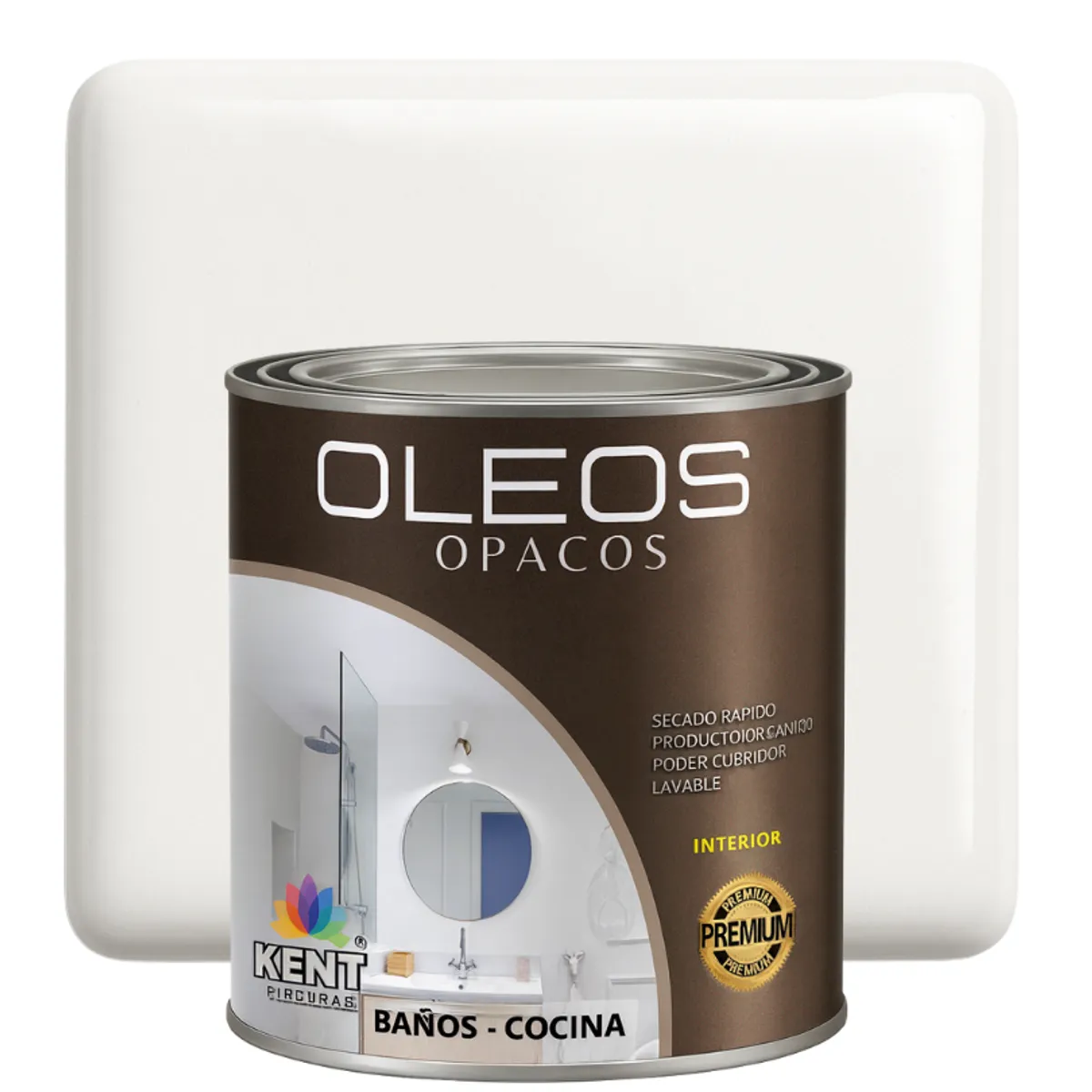 KENT - OLEO OPACO MULTISUPERFICIES - PREMIUM - OCTAVO GALON BLANCO PERFECTO