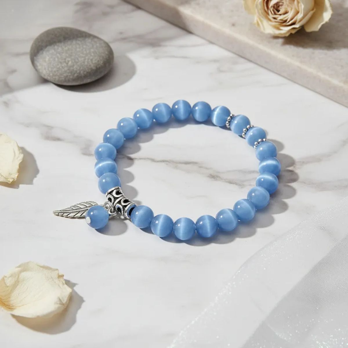 GENERICO - Pulsera De Opalo Y Hoja Dama Mujer