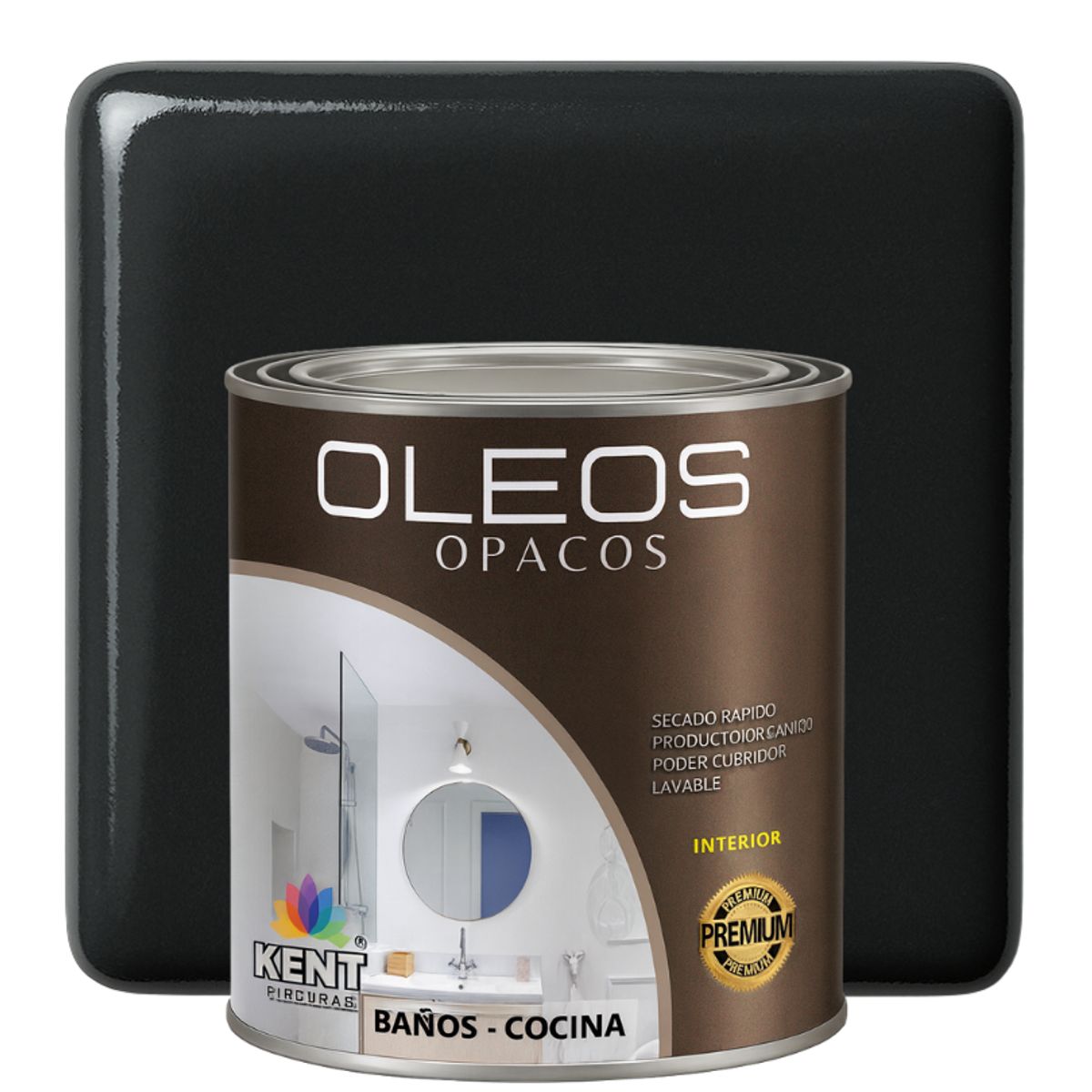 KENT - OLEO OPACO MULTISUPERFICIES - PREMIUM - OCTAVO GALON NEGRO ÓXIDO