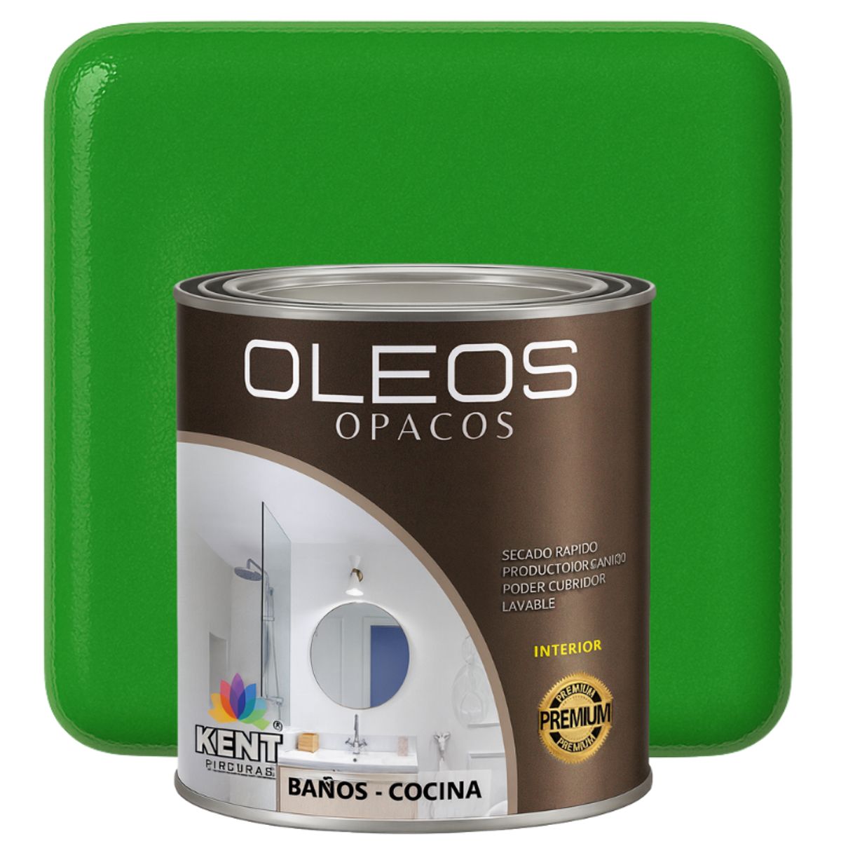 KENT - OLEO OPACO MULTISUPERFICIES - PREMIUM - OCTAVO GALON VERDE MANZANA