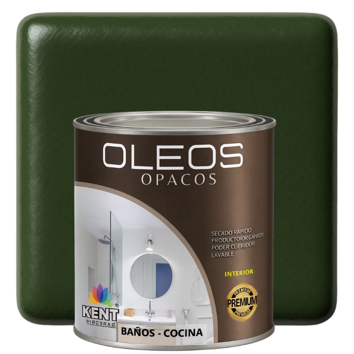 KENT - OLEO OPACO MULTISUPERFICIES - PREMIUM - OCTAVO GALON VERDE ÓXIDO