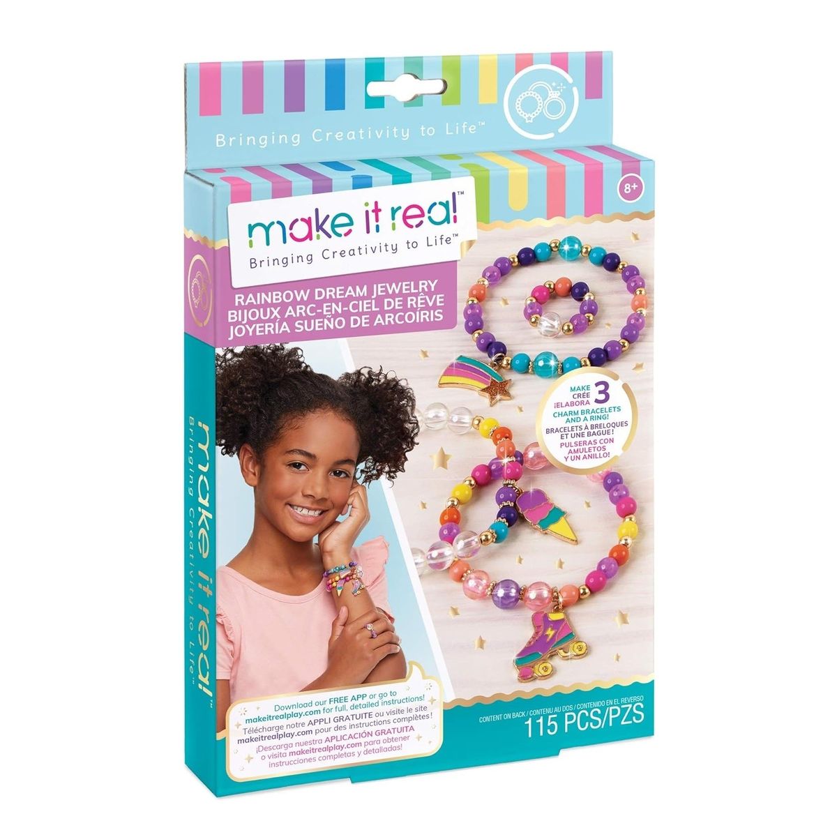 MAKE IT REAL - Set De Cuentas Pulseras Sueños Arcoiris Make It Real Juguete