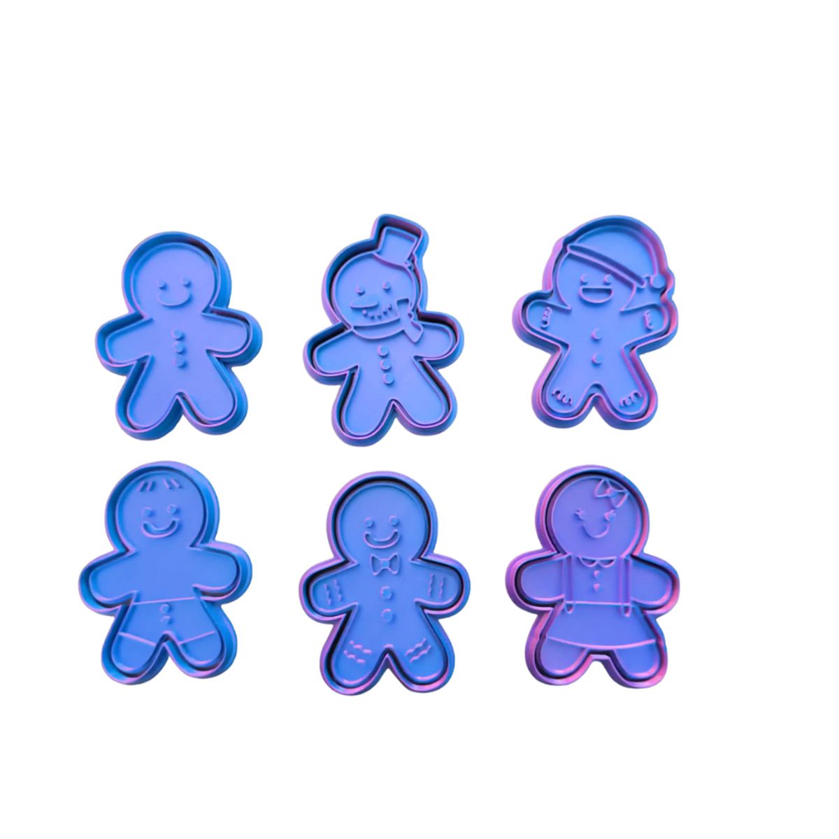 GENERICO - Set 6 Cortadores De Galletas Hombre De Jengibre Navidad 8 cm