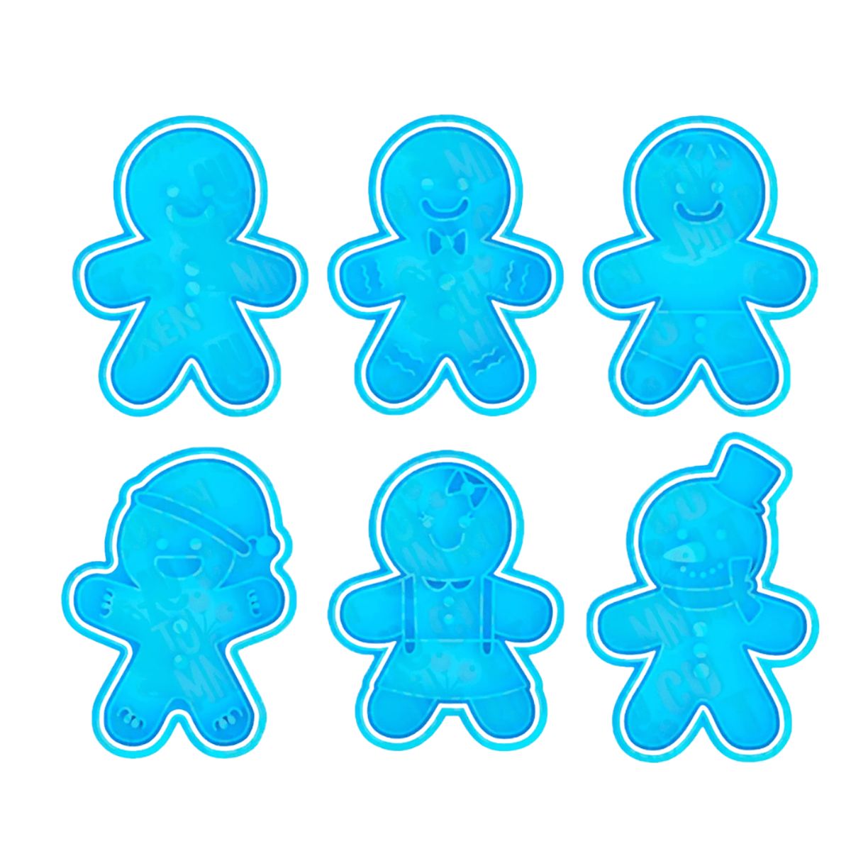 GENERICO - Set 6 Cortadores De Galletas Hombre De Jengibre Navidad 8 cm