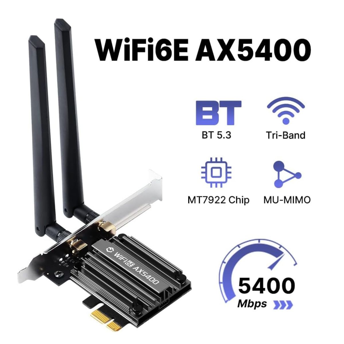 KINDA NICE - Tarjeta De Inalámbrica Pc Wifi6e2456ghz5374mbpsbluetoo53