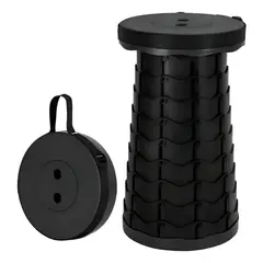 NO LOGO - Taburete Plegable Telescópico Portátil Altura Ajustable Negro