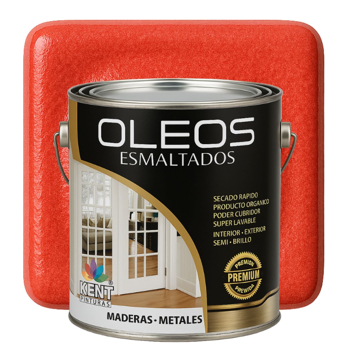 KENT - OLEO ESMALTADO PREMIUM - MULTISUPERFICIES - GALON ROJO CORAL
