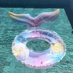 PUREPOWER - Flotador de natación para tubos de cola de sirena-blanco