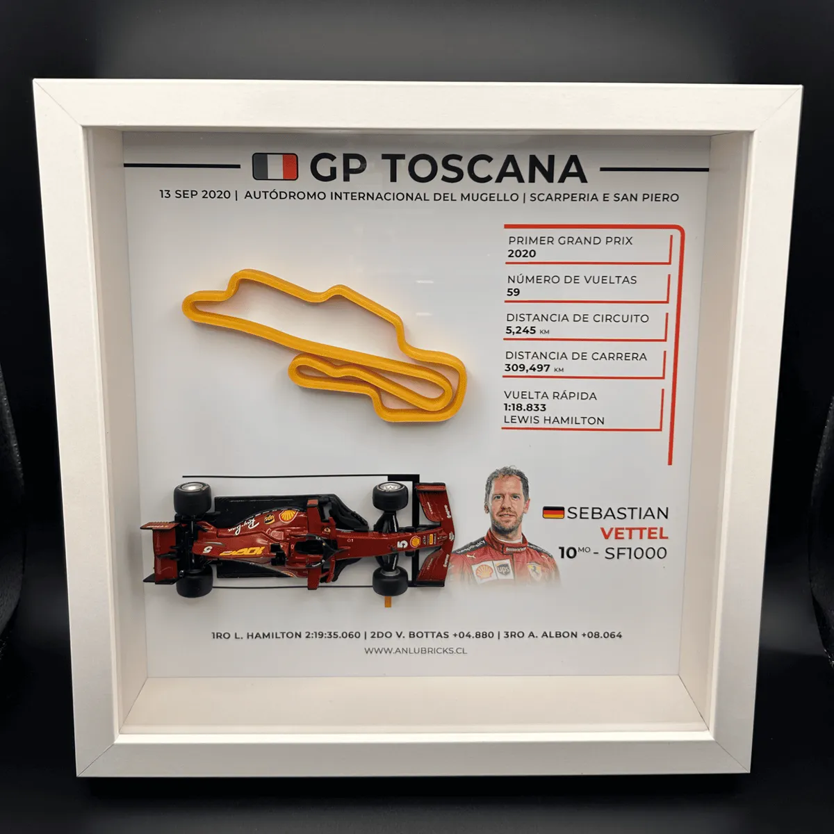 GENERICO - Cuadro Decorativo GP de Toscana 2020 – Sebastian Vettel Ferrari Formula 1