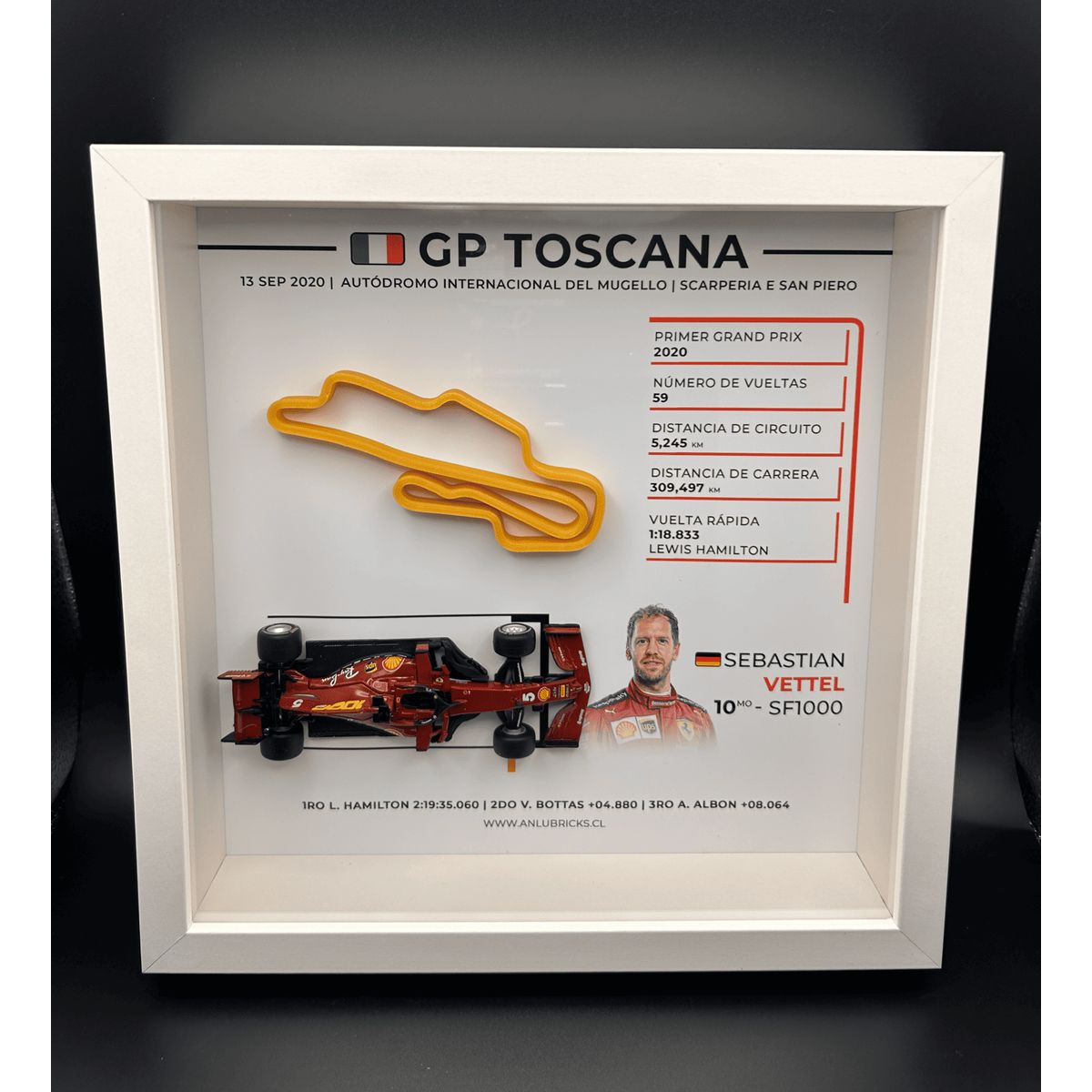 GENERICO - Cuadro Decorativo GP de Toscana 2020 – Sebastian Vettel Ferrari Formula 1