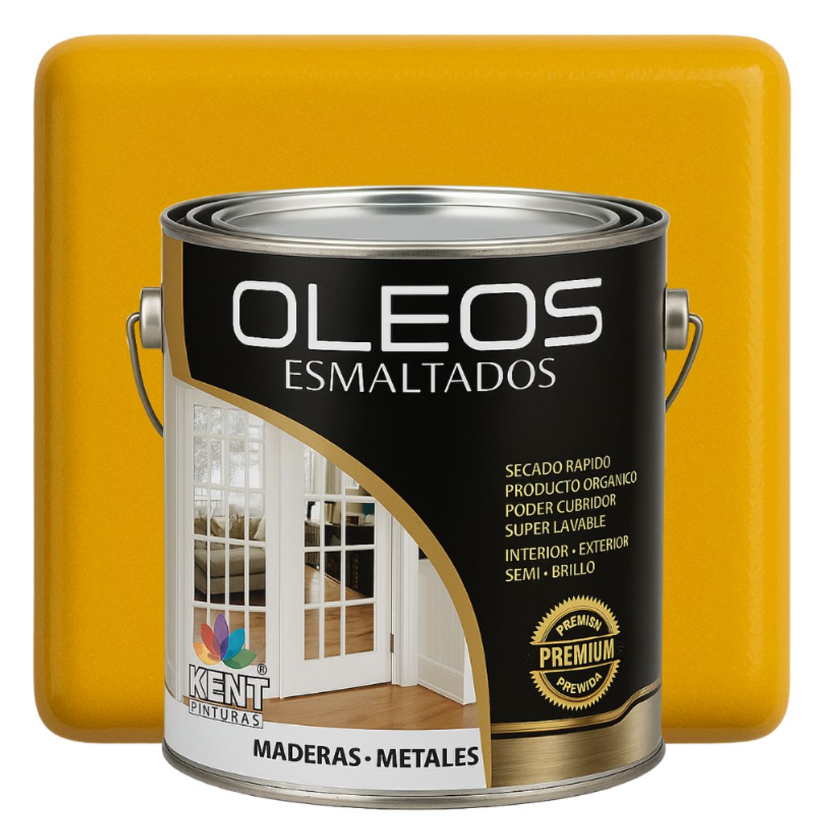 KENT - OLEO ESMALTADO PREMIUM - MULTISUPERFICIES - MEDIO GALON AMARILLO ÓXIDO