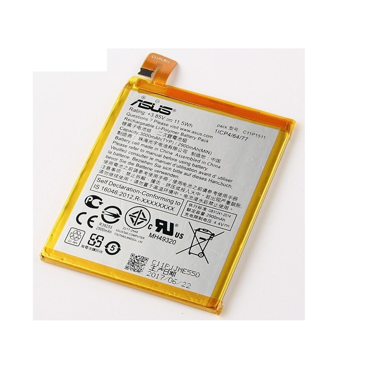 ASUS - 2900mAh C11P1511 Batería de polímero de litio para Asus Zenfone 3 ZE552KL