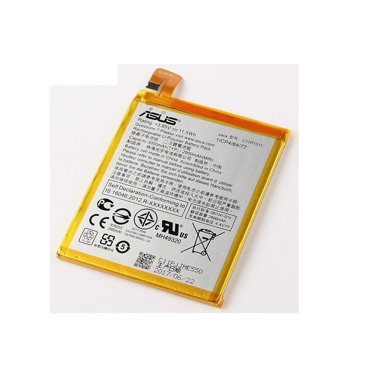 ASUS - 2900mAh C11P1511 Batería de polímero de litio para Asus Zenfone 3 ZE552KL