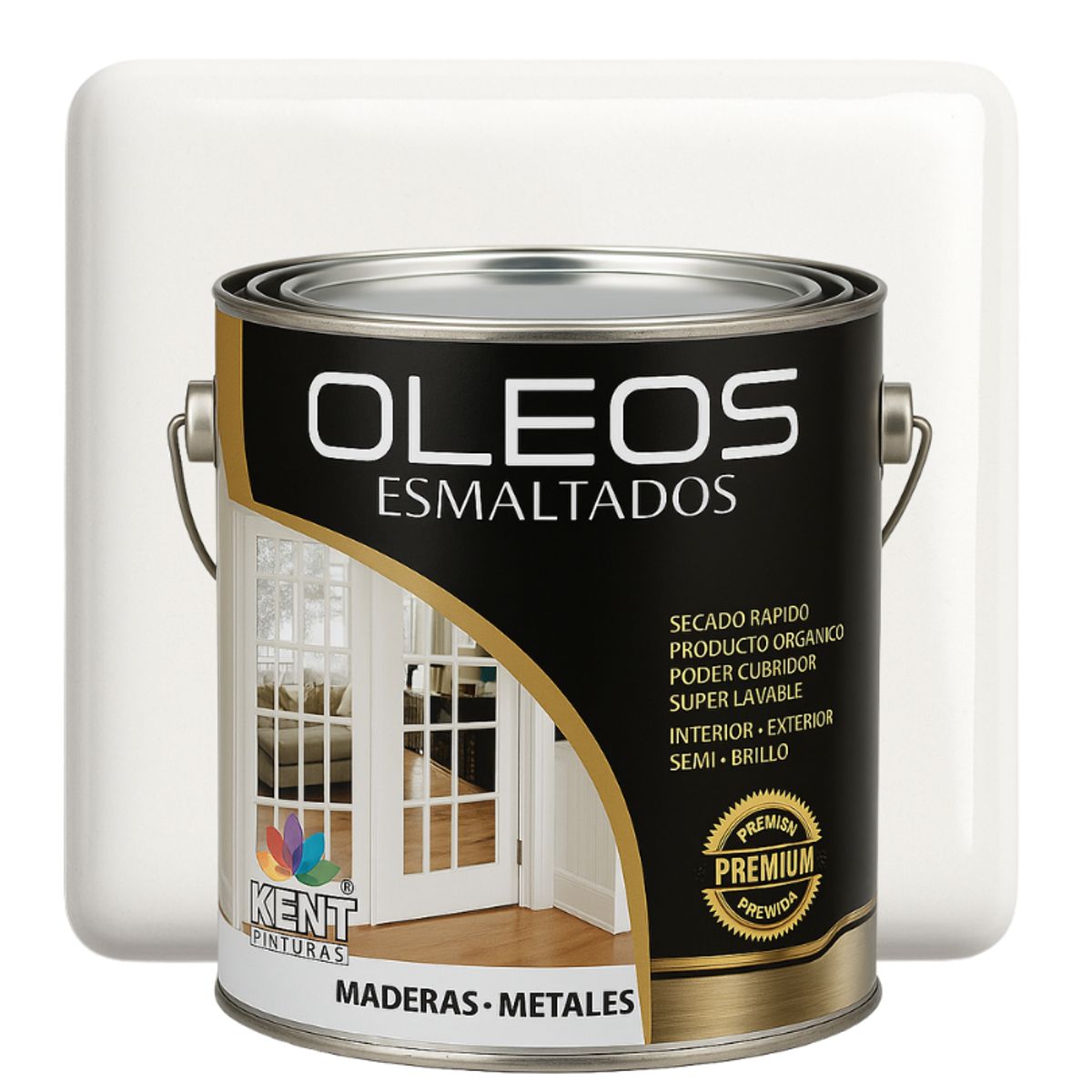 KENT - OLEO ESMALTADO PREMIUM - MULTISUPERFICIES - MEDIO GALON BLANCO PERFECTO