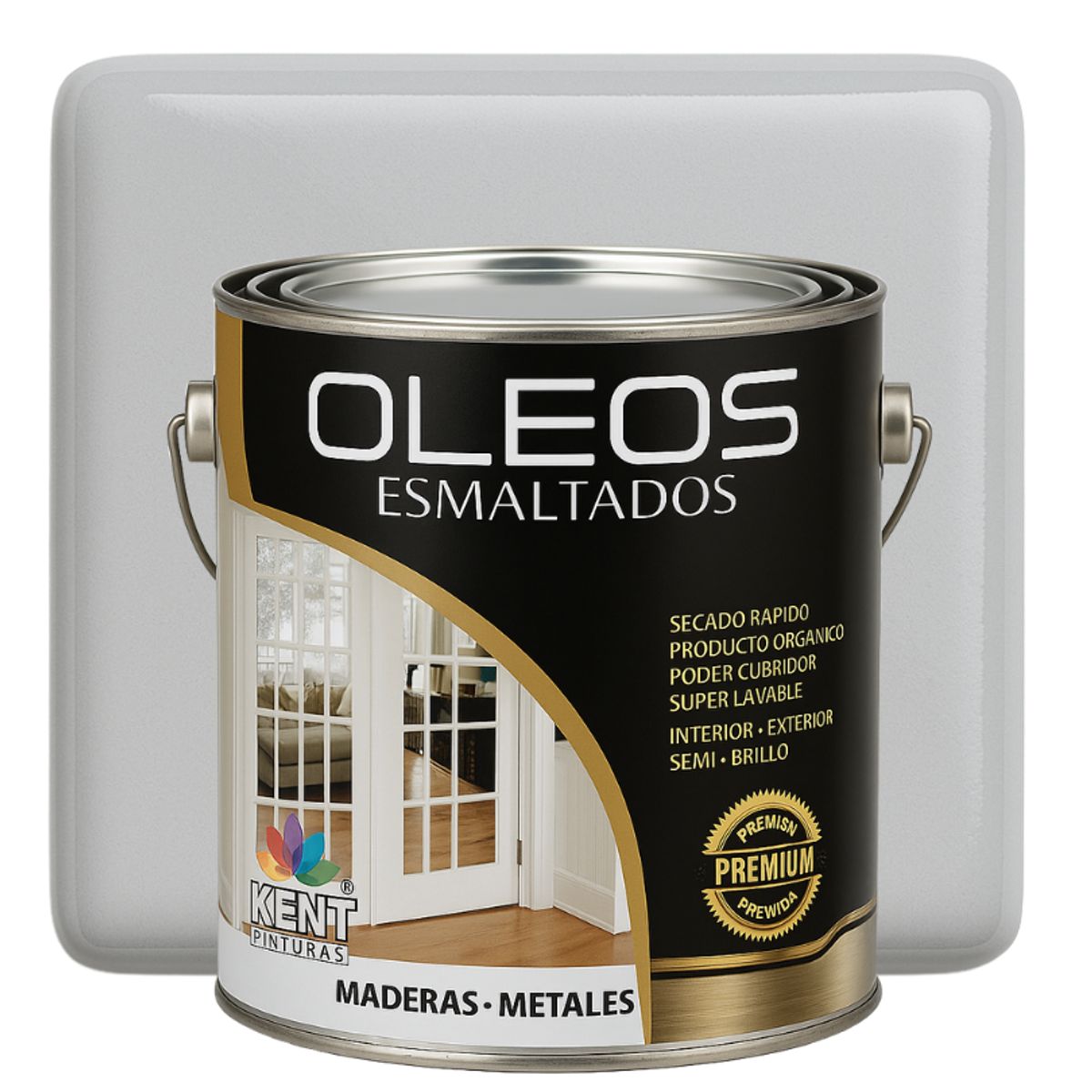 KENT - OLEO ESMALTADO PREMIUM - MULTISUPERFICIES - MEDIO GALON GRIS URBANO