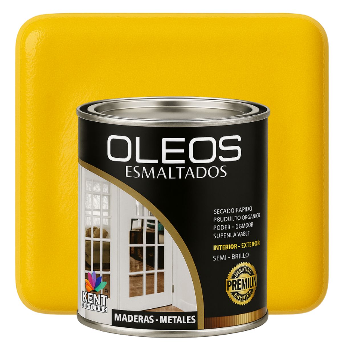 KENT - OLEO ESMALTADO PREMIUM - MULTISUPERFICIES - CUARTO GALON AMARILLO ORO